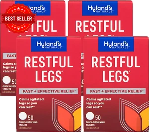 Hyland's Restful Legs Tablets 50 Count (Pack of 4) Natural Relief Leg Discomfort - Picture 1 of 6