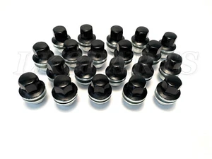 Land Rover LR4 /Discovery 4 Black Capped Wheel Nuts RRD500290B Set of 20 pcs New - Picture 1 of 5