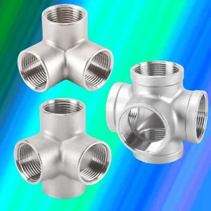 Three Dimensional 5 Head Joints 3/4/5-way Elbow Connector Pipe Fittings 1/4" ~2" - Picture 1 of 25