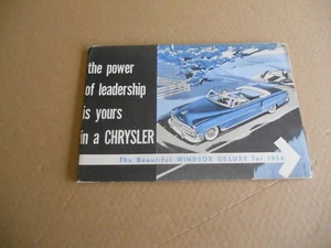NOS 1954 Chrysler Windsor Deluxe Operating Instructions Owners Manual - Picture 1 of 6