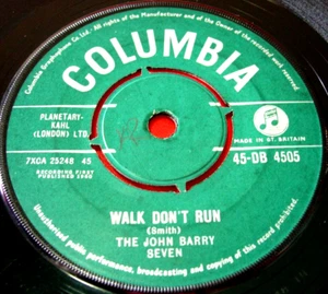 The John Barry Seven Walk Don't Run 7" UK ORIG 1960 Columbia I'm Movin' On VINYL - Foto 1 di 4