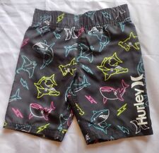 Boys Hurley Board Shorts Swimming Trunks Size 5 Neon Sharks