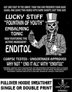 End It All Enditol Tonic Corpse Tested Undertaker Approved Hoodie Sweatshirt - Bild 1 von 12