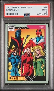 1991 MARVEL UNIVERSE SERIES 2 EXCALIBUR #155 TRADING CARD | PSA 9 MINT LOW POP - Picture 1 of 5
