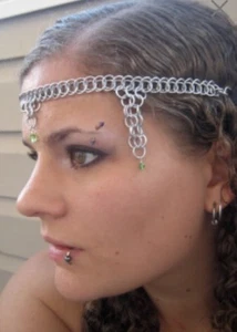 Chainmail Headband Head Band Headdress Dress Tiara Chain Mail Maille Chainmaille - Picture 1 of 2