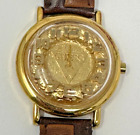 Guess Watch Extremely Rare 3 Dimensional Gold Nugget Look Leather Band