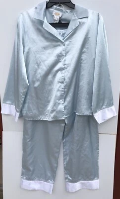 Conjunto de pijama TALBOTS azul poliéster algodón satinado como salón para mujer grande Foto 1 de 4