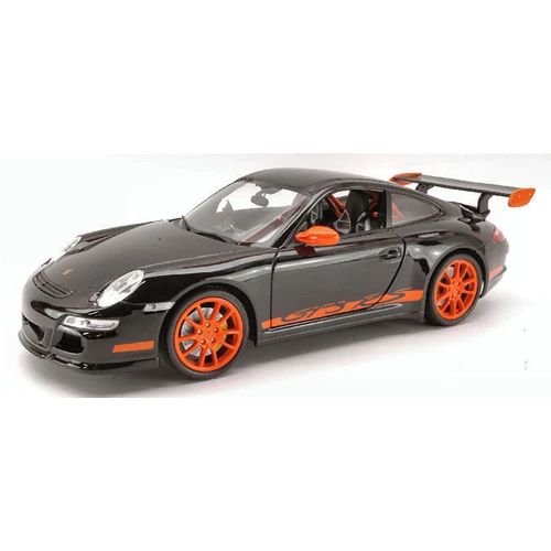 PORSCHE 911 GTR 3 RS 2007 BLACK WITH ORANGE STRIPES 1:18 Welly Auto Stradali Mod - Immagine 1 di 1