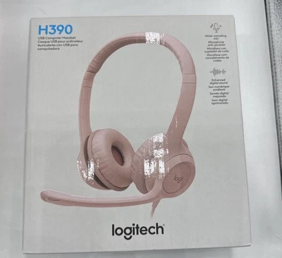 Logitech H390 USB Computer Wired Headset - Rose Pink - Brand New Sealed - Image 1 of 2