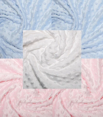 Dimple Fleece Super Soft Cuddle Fleece Fabric 150cm Wide - PINK BLUE WHITE - Image 1 of 4