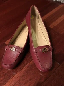 NWOB Michael Kors May Moccasin Leather Red Flat Shoes sz 9M - Picture 1 of 18