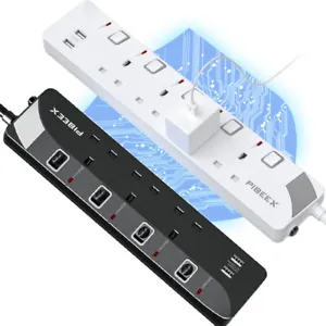 USB Extension Lead with Individual Switches 2/3/5M Power Strips Wall Mountable - Picture 1 of 14