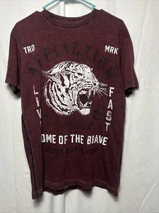 Affliction T-shirt Live Fast Never Surrender large Maroon - Picture 1 of 3