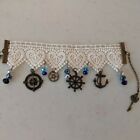  Steampunk Victorian Style Lace Wristcuff Nautical Charm Bracelet