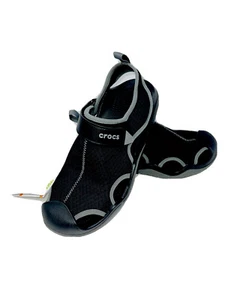 Crocs Swiftwater Mesh Deck Sandal MENS SIZE 10, 11, 12, 13, 14, 15 Black NEW - Picture 1 of 6