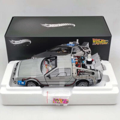 1/18 Hot Wheels Elite Back To The Future Time Machine Delorean BCJ97 Model Car - Image 1 of 4