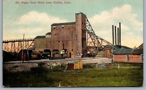 Postcard Colfax Iowa c1910 No. Eight Coal Mine Railroad Tracks Car Jasper County - Picture 1 of 2