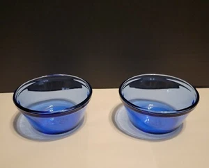 Anchor Hocking Vintage Cobalt Blue 6 oz Custard Cups #1034 Set of Two - Picture 1 of 8
