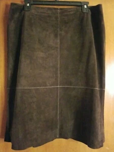 Falda vintage CLASSICAS ENTERAS Boho para mujer gamuza marrón chocolate talla 14 forrada - Imagen 1 de 11