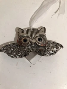 K&K Interiors Silver and Crystal Owl Hanging Ornament/Suncatcher - Imagen 1 de 5