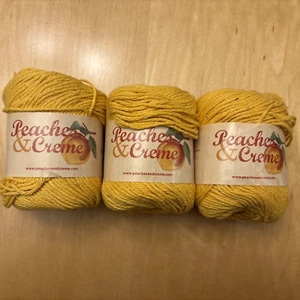 Peaches & Creme, Gold, 2.5 oz, 120 yds, 4 Ply worsted , 100% Cotton 3 skeins - Picture 1 of 4