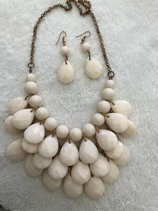 Schmuckset WILPHEN FASHION weiß Kette Collier Ohrringe Ohrhänger - Bild 1 von 7