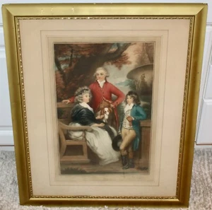 Antigua impresión litográfica victoriana en color George Washington? Marco estampado firmado - Imagen 1 de 17