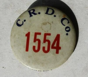 Kansas City MO C.R.D. Insignia numerada individualmente de celuloide empleado de la empresa -- - Imagen 1 de 1