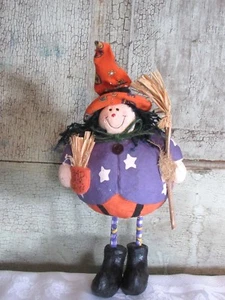 "Sweet Grubby Primitive Halloween Malo Cabello Día Papel Mache Bruja Figura Muñeca 11" - Imagen 1 de 5