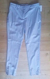 H&M Light Grey Checked Slim Trousers (UK10). New with tags - Picture 1 of 9