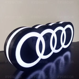 Caja de luces LED RGB con logotipo Audi - Letrero iluminado para jugadores y entusiastas del automóvil - Imagen 1 de 17
