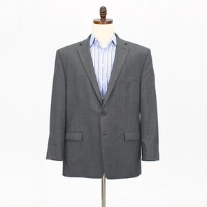 Ralph Lauren 48R Gray Sport Coat Blazer Jacket Solid 2B Wool - Picture 1 of 11