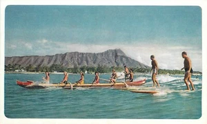 Postal publicitaria Hawaii Surfing United Airlines años 50 24-12143 - Imagen 1 de 2