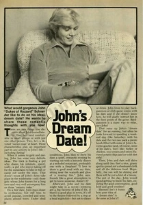 1979 John Schneider Duke of Hazzard Teen Idol PRINT ARTICLE Fan Gift Idea (3614) - Picture 1 of 1