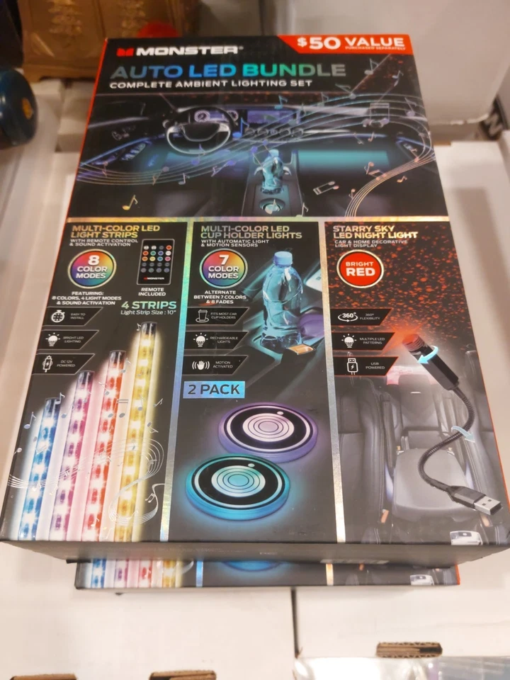 Monster Auto LED LIGHT BUNDLE CAR LED LIGHT SET - BRAND NEW Foto 1 de 1