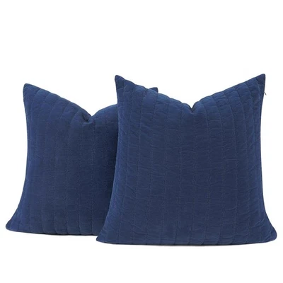 Conjunto de 2 capas de travesseiro COCOPLOCUE 26x26 algodão grosso Euro Shams com oculto... - Imagem 1 de 4