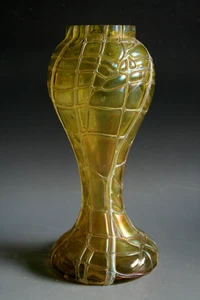 ANTIGUO JARRÓN DE VIDRIO IRIDISCENTE ART NOUVEAU PALLME KONIG - CIRCA 1900 - Imagen 1 de 4