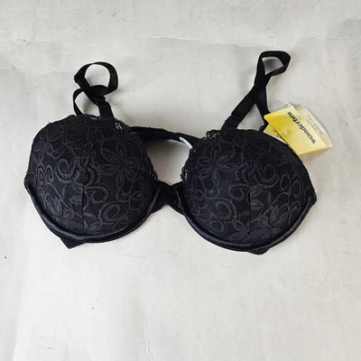 Sujetador Wonderbra para mujer 38C negro encaje con aros estilo push up 7263 copas forradas Foto 1 de 4