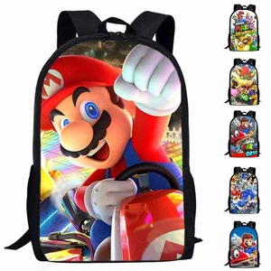 Unisex Kids Backpack Super Mario Character Rucksack Travel Shoulder School Bag - Picture 1 of 15