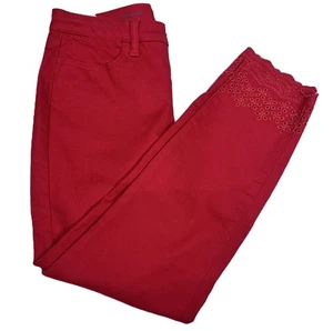 NWT Talbots Flawless Women's Size 4 Slim Ankle Jeans 5 Pocket Eyelet Hem in Red - Picture 1 of 11
