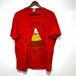 Happy Halloween Candy Corn TShirt Orange Short Sleeve Holiday Funny Drinking Tee - Picture 1 of 6