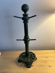 VINTAGE ROBERT WELCH DESIGNED, MUG TREE, STAND, HOLDER, DARK GREEN, CAST IRON - Picture 1 of 6