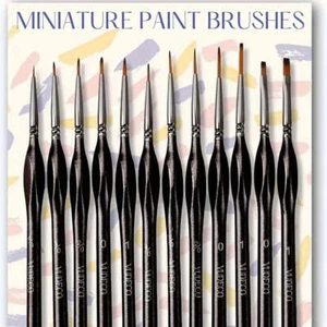 Vudeco 12 pezzi pennelli per pittura in miniatura neri pennelli per pittura dettagli ad olio - Foto 1 di 6