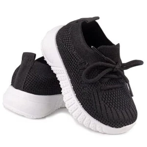 Toddler Boys Girls Walking Shoes Toddler Baby Tennis 5 Toddler Wave Point Black - Picture 1 of 6