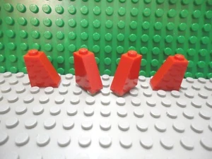 Lego 4 Red 2x1x2 Slopes brick block 65 degree castle wall NEW - Picture 1 of 1