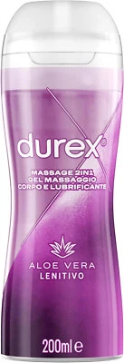 Lubrificante Durex Aloe Vera Gel Play MASSAGE intimo massaggio 200 ml - Immagine 1 di 4