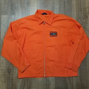 Vintage O's GOLD Seed Corn Jacket K BRAND Zipper Front - Orange - Picture 1 of 9