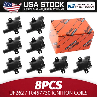 New Reliable Ignition Coil UF262/10457730 8pcs For GMC Sierra 1500 6L 2002-2007 - Image 1 of 4