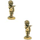  2 Count Brass Cupid Pendulum Mini Statue Figurines Decorative Craft Ornaments