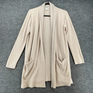 BAREFOOT DREAMS Cardigan L Beige Bamboo Chic Lite Open Front Teddy Cozy Comfy - Picture 1 of 8